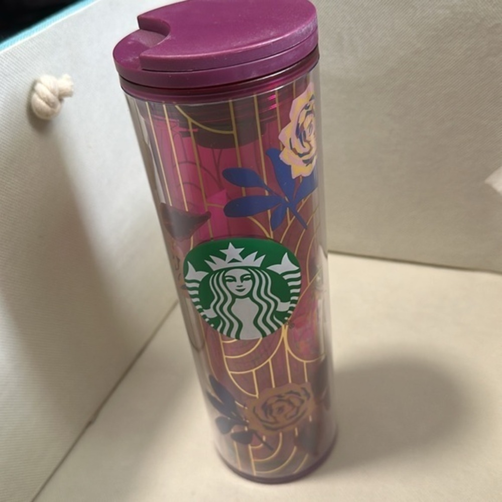 Starbucks Magenta Purple Rose tumbler New